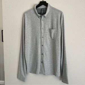 Vuori Mens Long Sleeve Ace Button-Down Size XL Light Grey